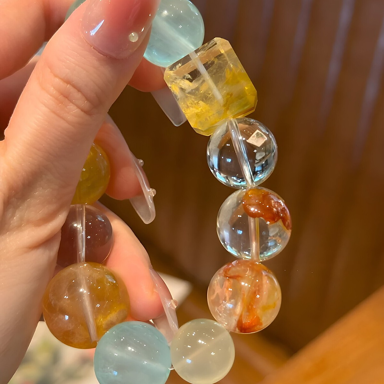 Cloudlight Mixed Stone Bracelet close bead detail thumbnail