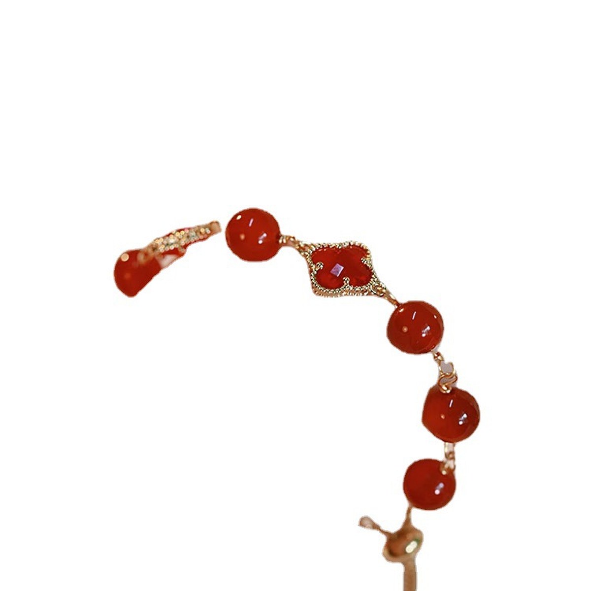 Red Clover Bead Bracelet