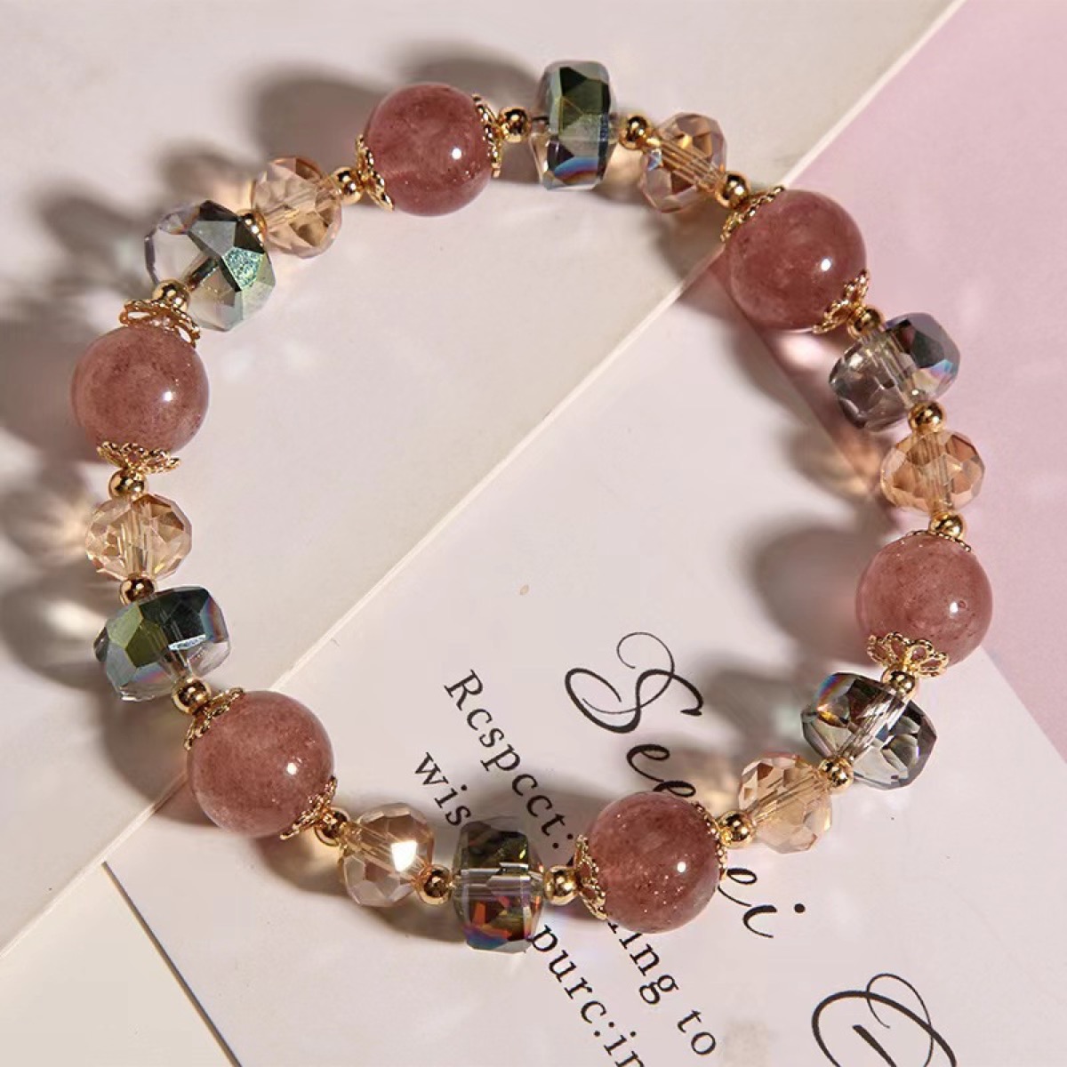 Garden Candy Crystal Bracelet flat lay detail thumbnail