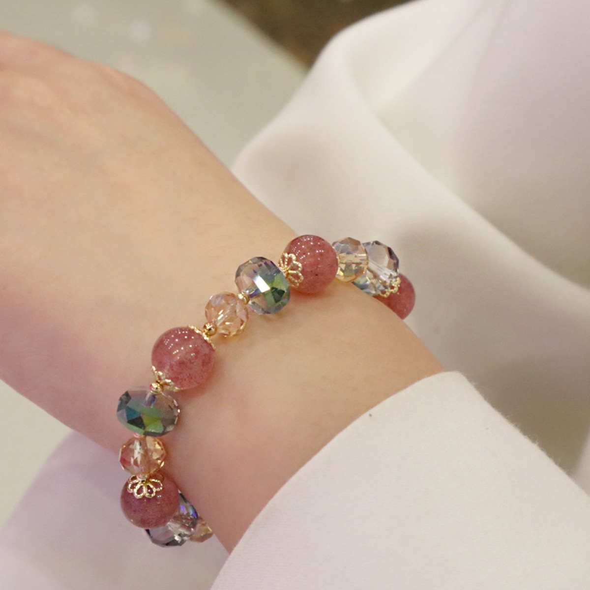 Garden Candy Crystal Bracelet wrist styling thumbnail