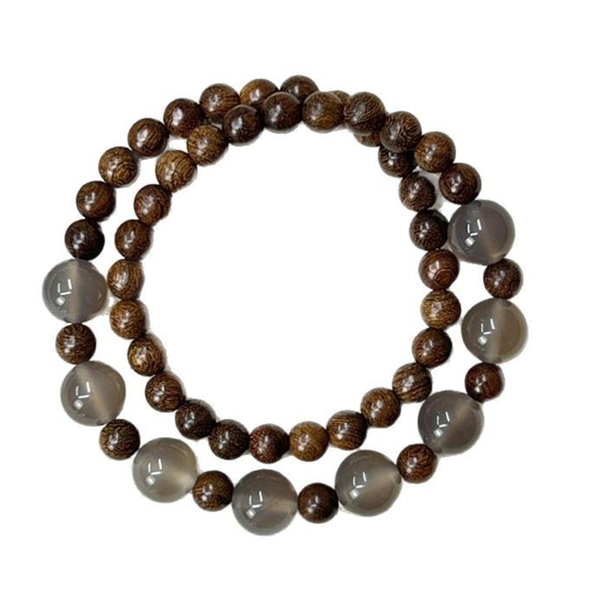 Smoky Wood Double-Strand Bracelet flat lay detail thumbnail