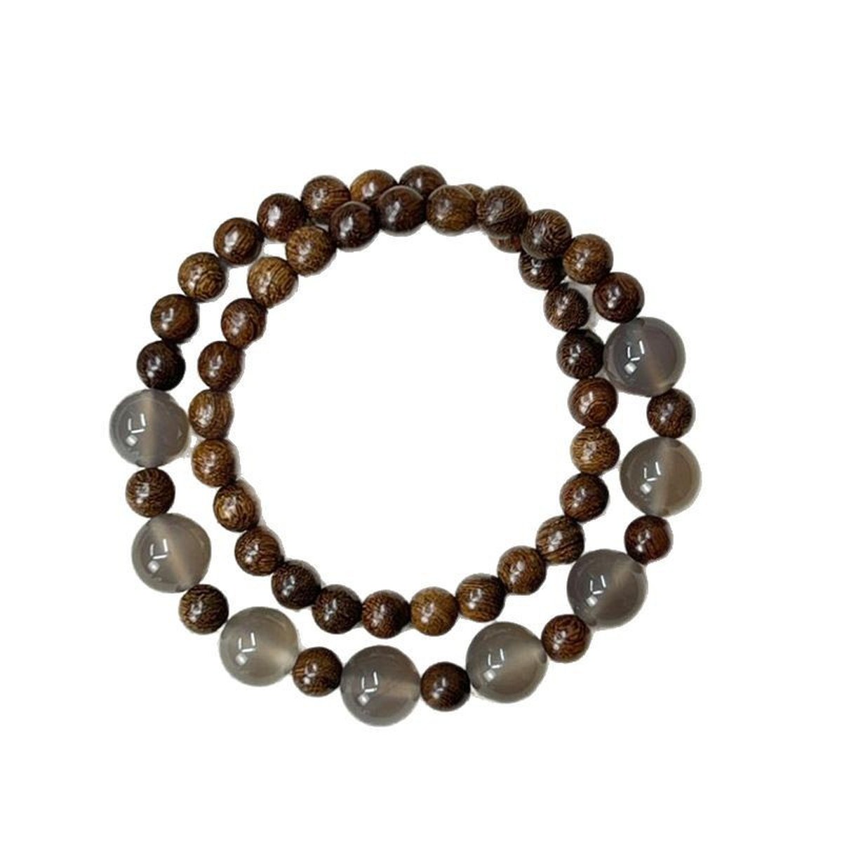 Smoky Wood Double-Strand Bracelet