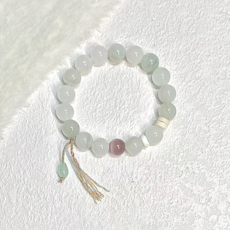 Mist Jade Stone Bracelet close bead detail thumbnail