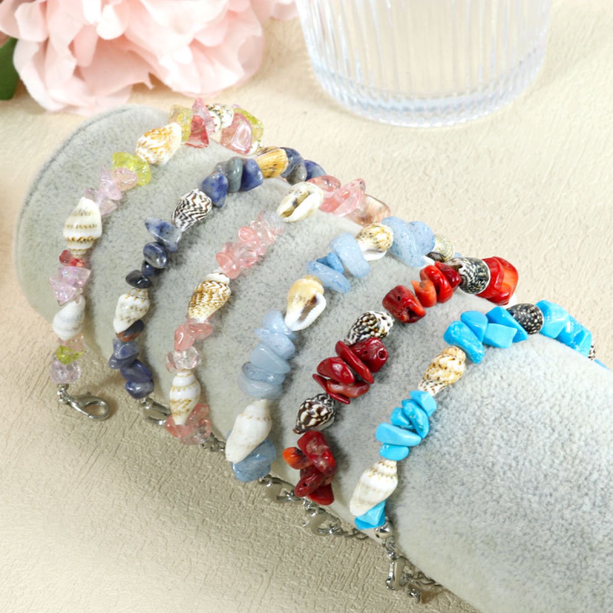 Ocean Chip Shell Bracelet wrist styling thumbnail