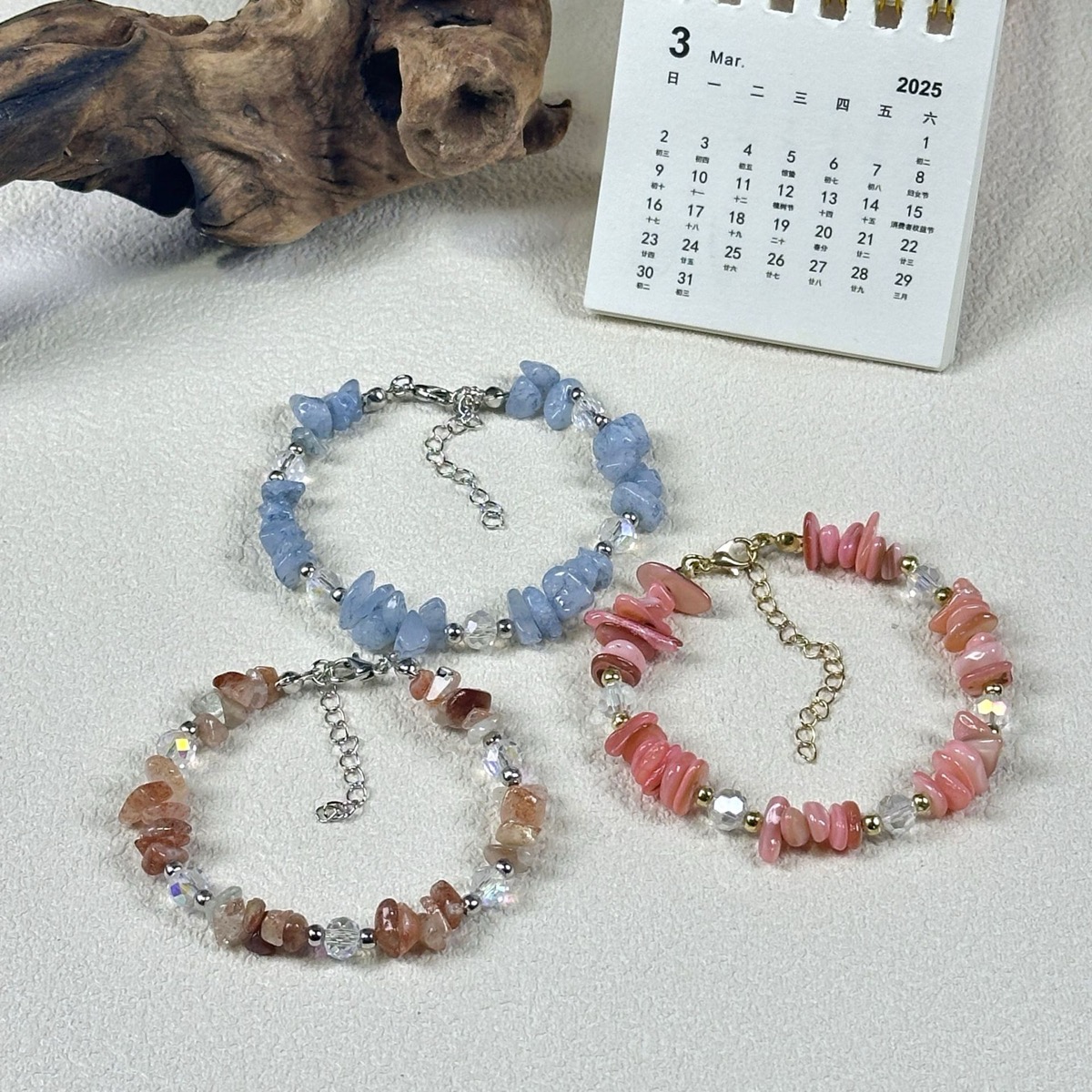 Blue Chip Stone Bracelet wrist styling thumbnail