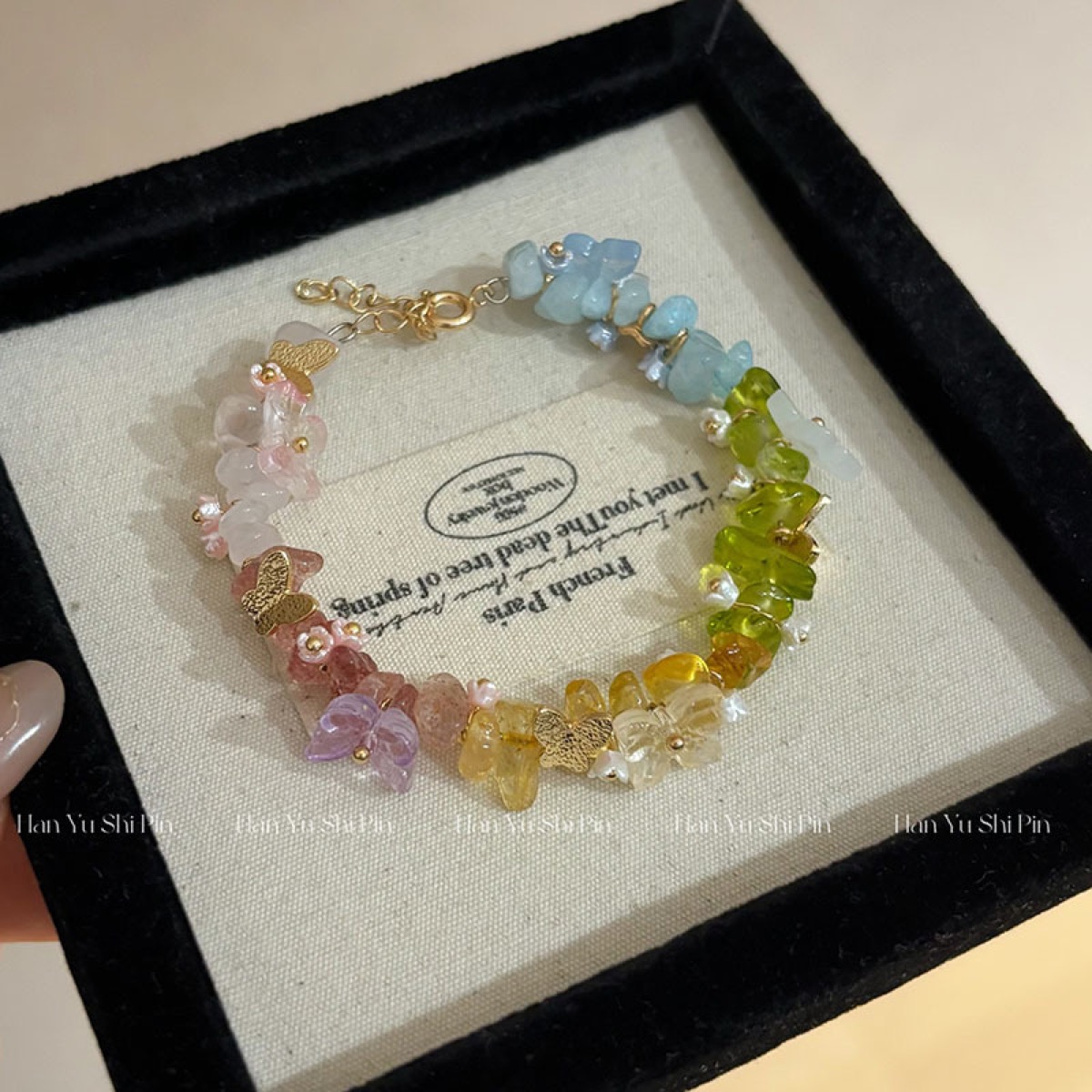 Candy Chip Flower Bracelet flat lay detail thumbnail