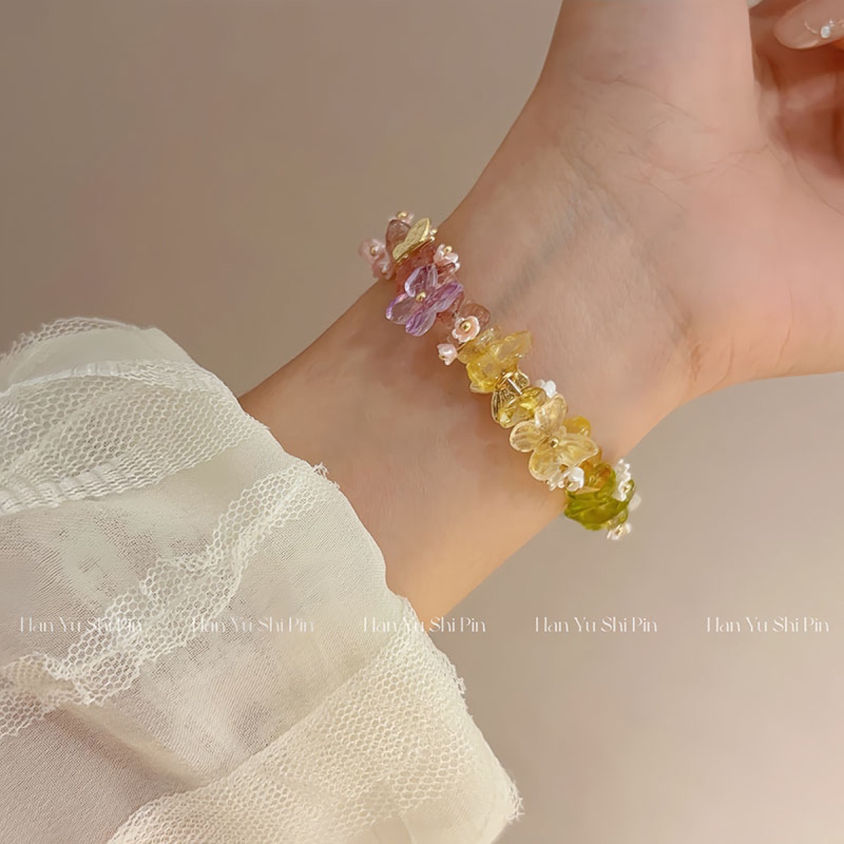 Candy Chip Flower Bracelet wrist styling thumbnail
