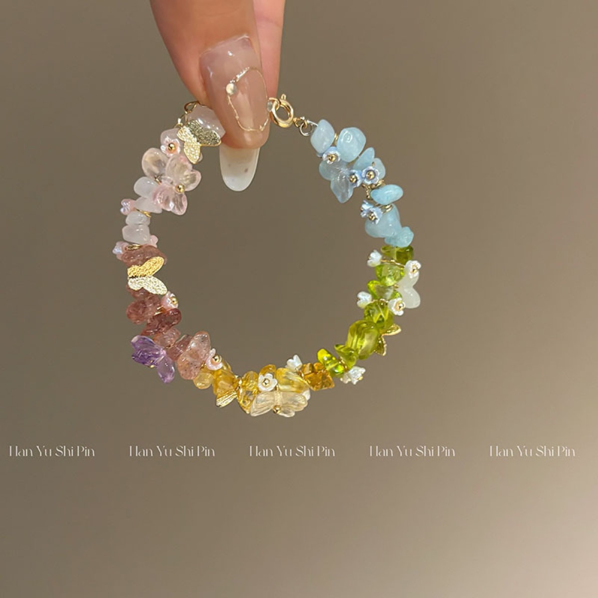 Candy Chip Flower Bracelet