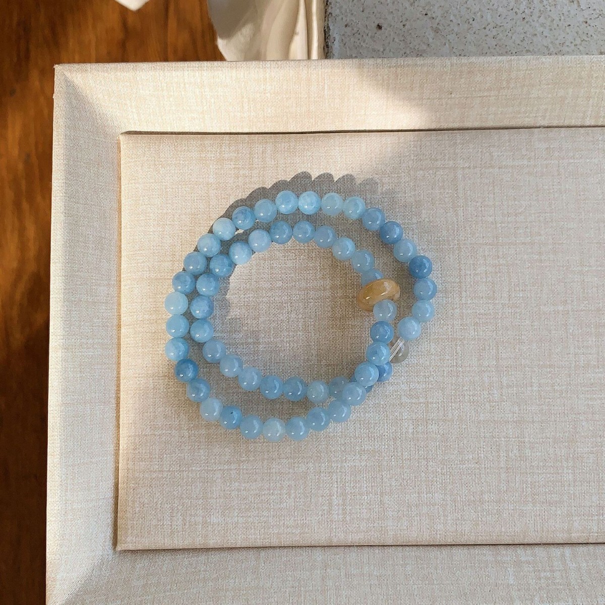 Sea Mist Double-Strand Bracelet close bead detail thumbnail
