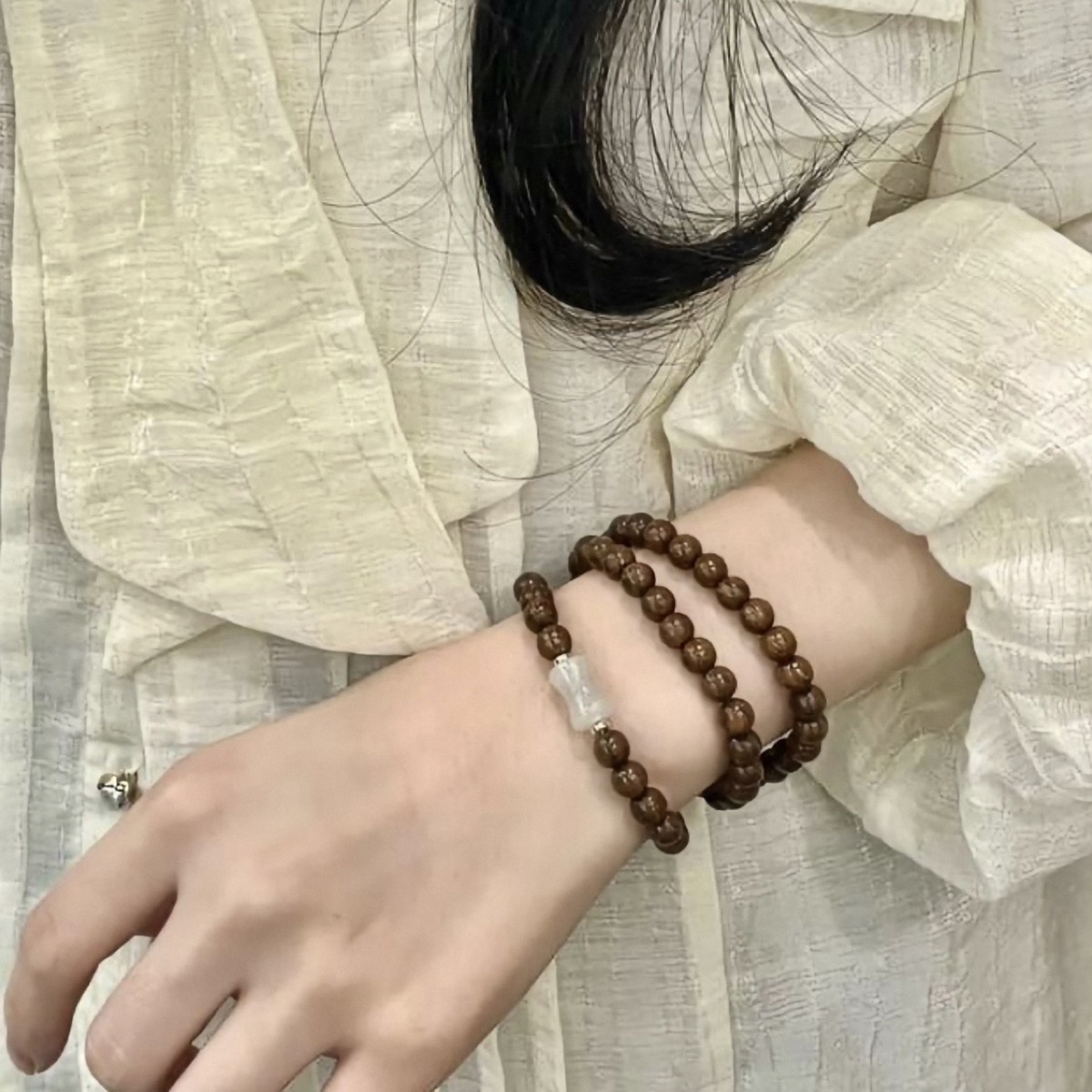 Earthwood Wrap Bead Bracelet