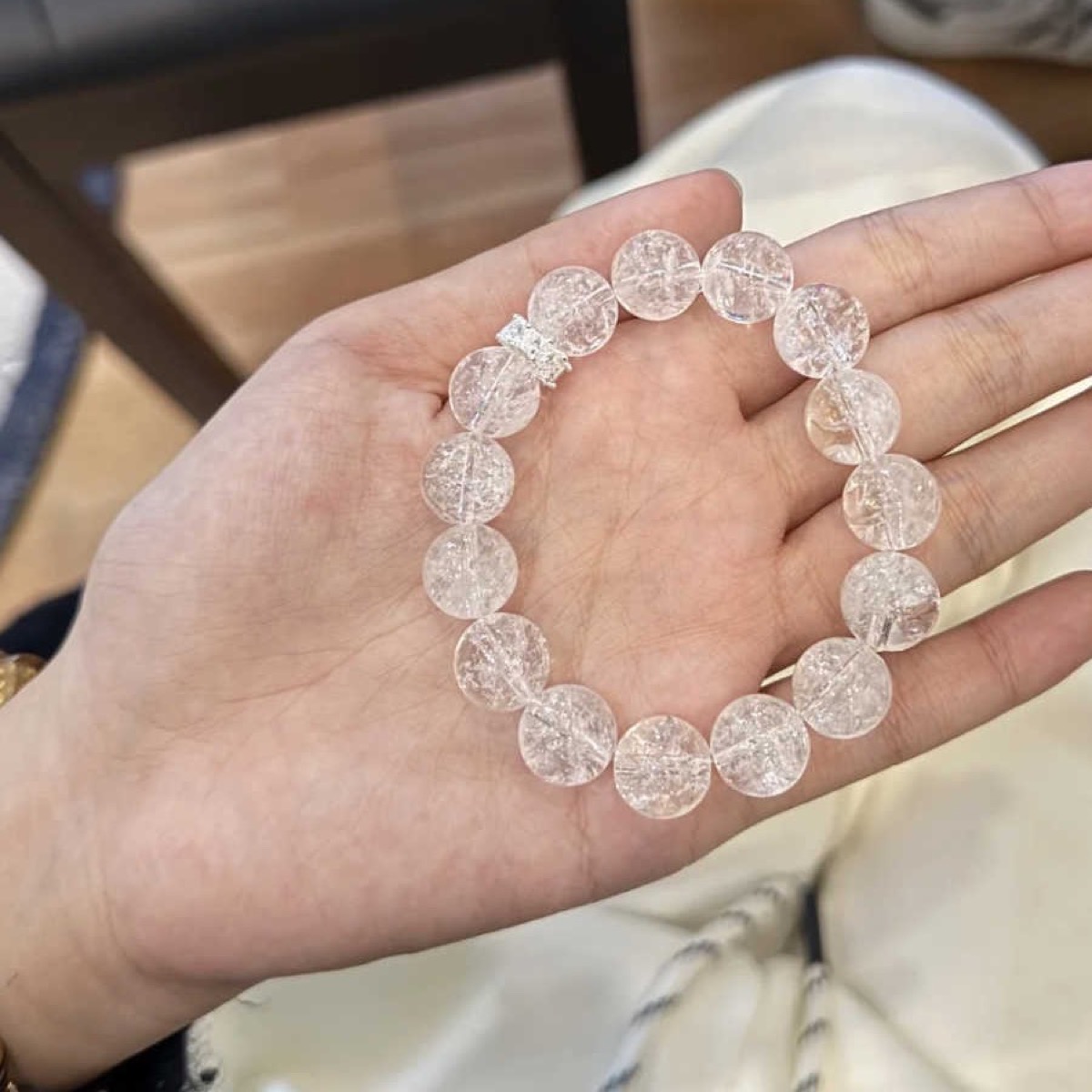 Snowlight Ice Crystal Bracelet flat lay detail thumbnail
