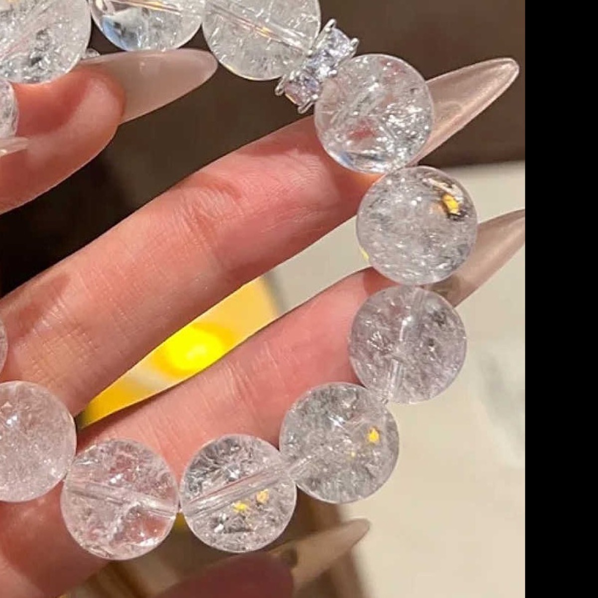 Snowlight Ice Crystal Bracelet close bead detail thumbnail