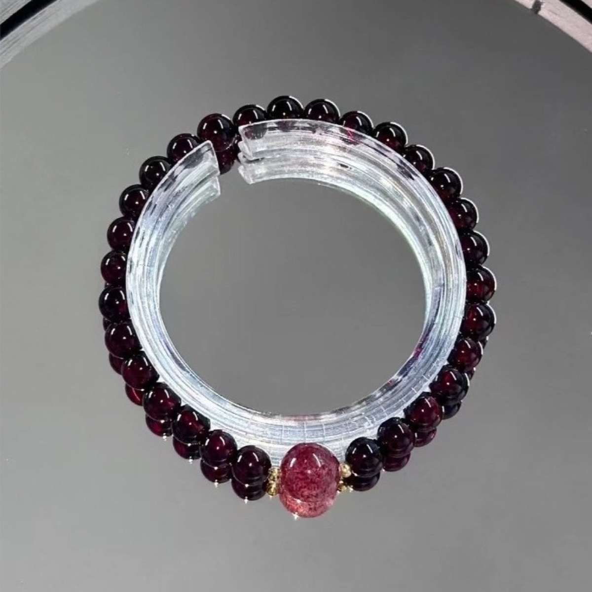 Wine Rose Garnet Wrap Bracelet