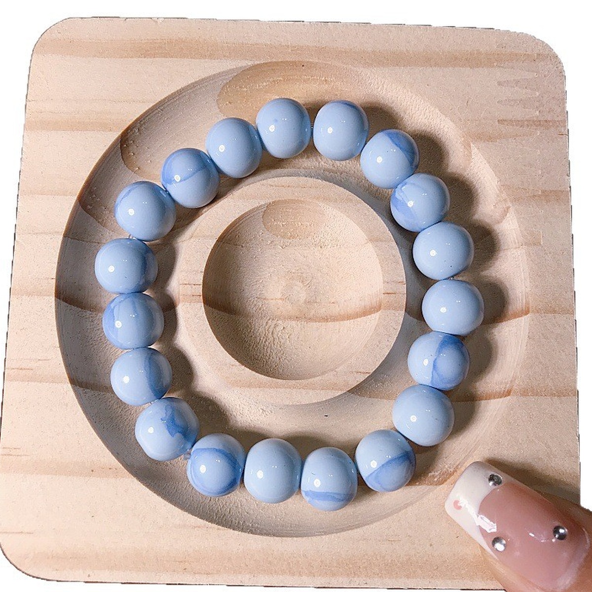 Sky Blue Crystal Bracelet flat lay detail thumbnail