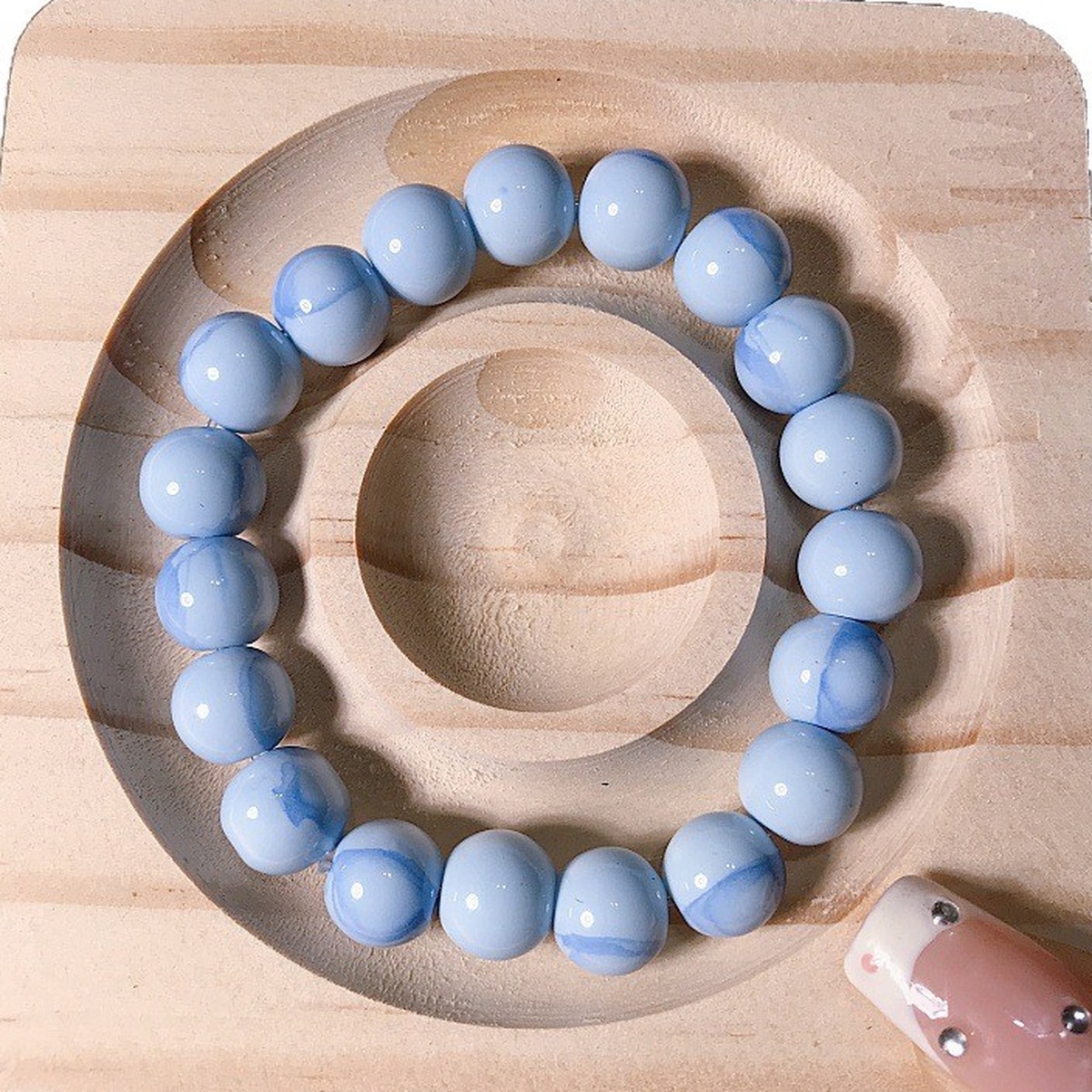 Sky Blue Crystal Bracelet close bead detail thumbnail