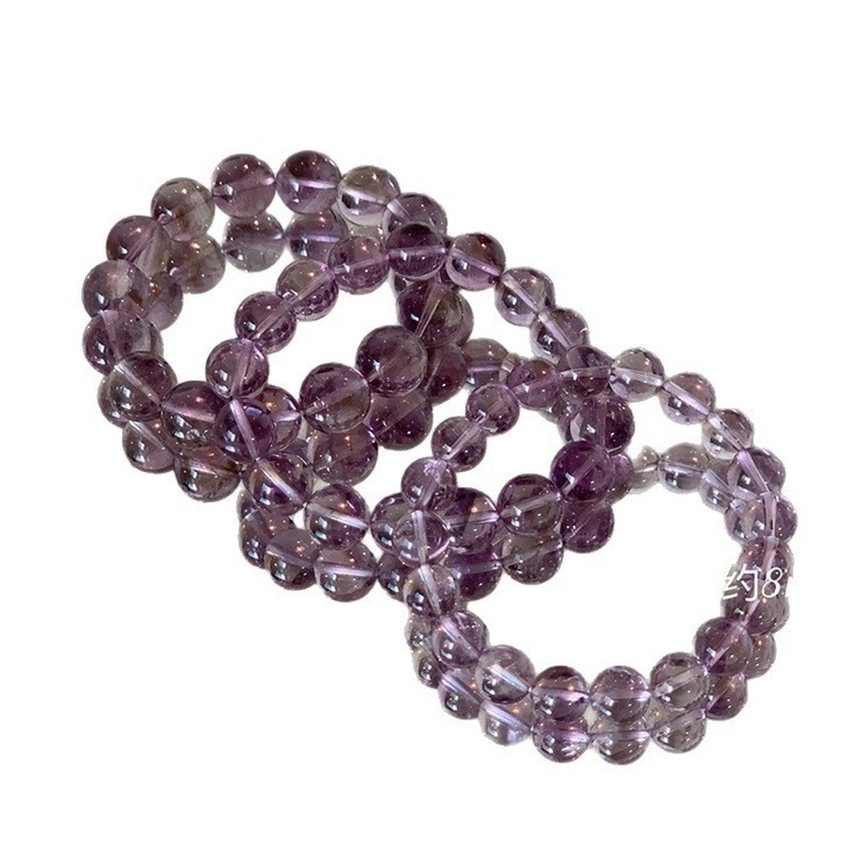 Purple Amethyst Bead Bracelet wrist styling thumbnail