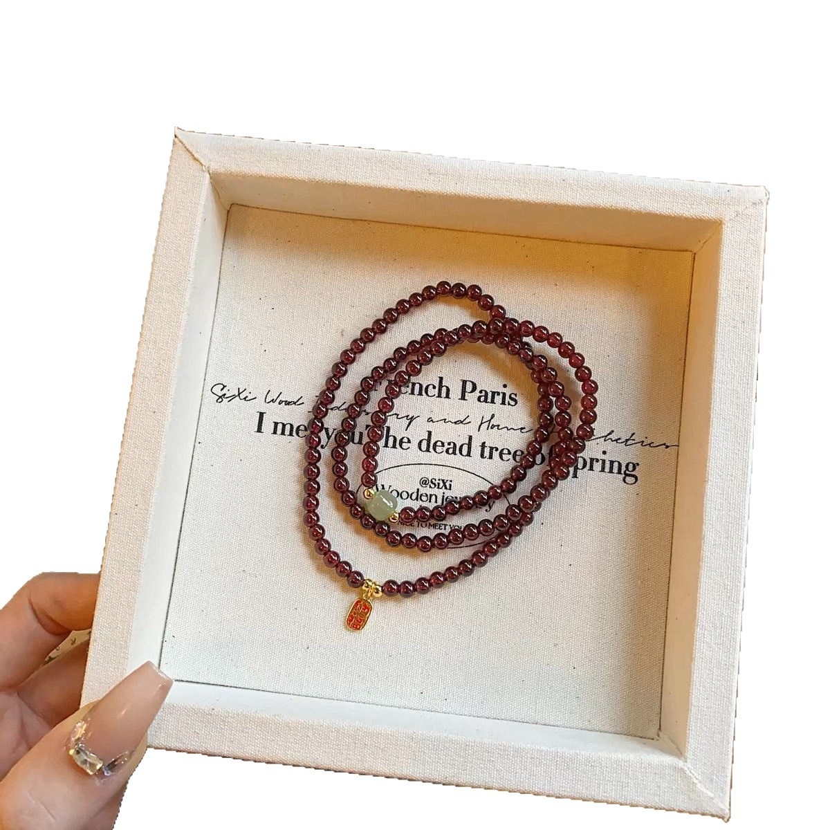 Wine Garnet Wrap Bracelet