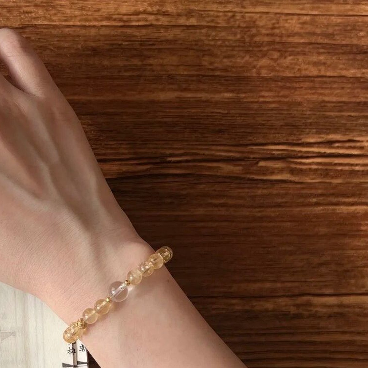 Honey Tiger Eye Layer Bracelet wrist styling thumbnail