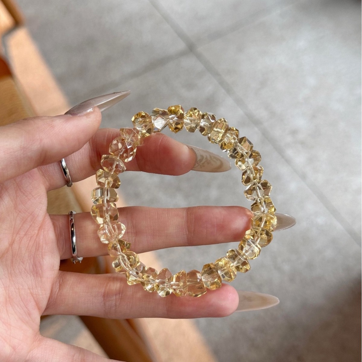 Honey Cut Crystal Bracelet wrist styling thumbnail