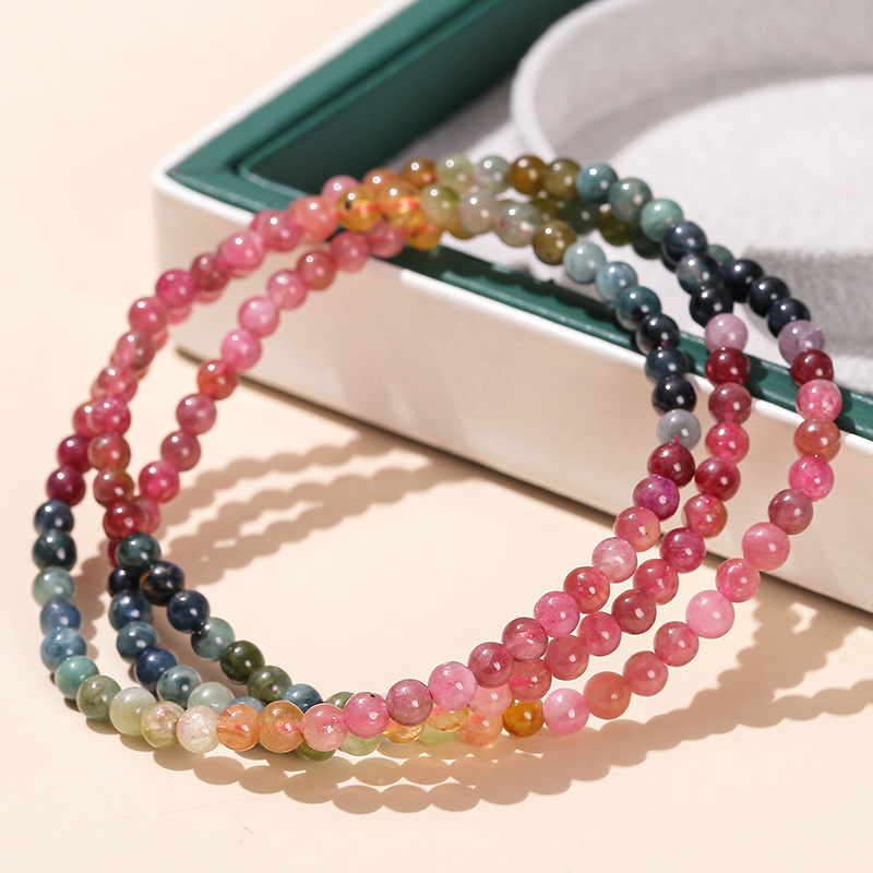Rainbow Tourmaline Triple-Wrap Bracelet