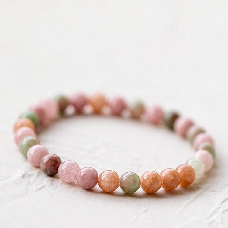 Blush Moss Salt Agate Bracelet