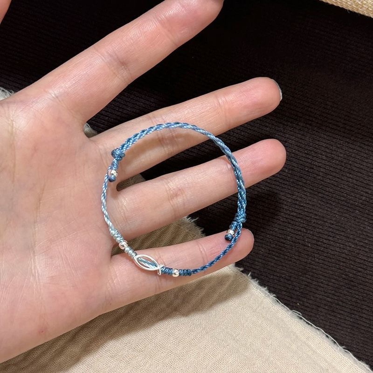 Sea Blue Cord Bracelet