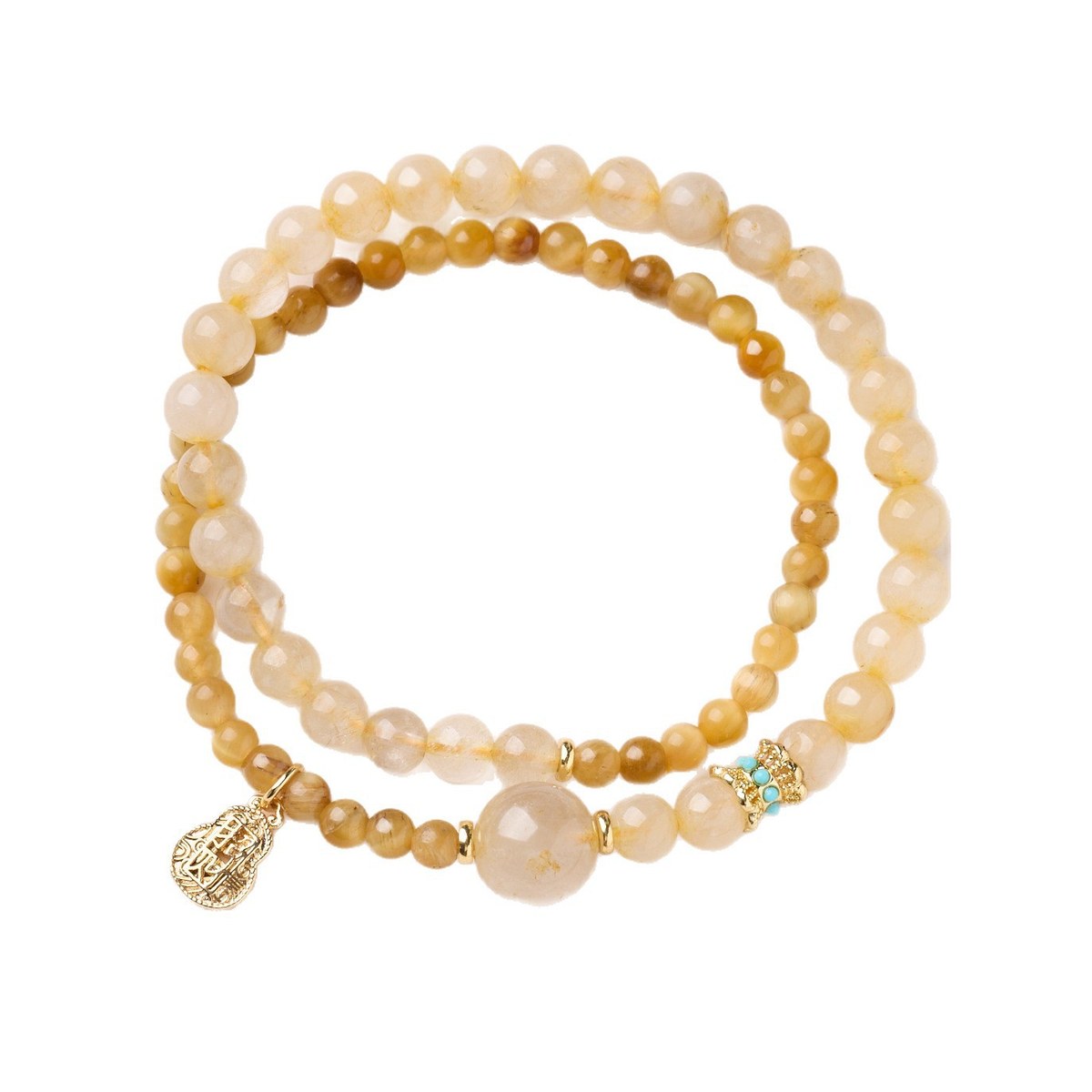 Golden Rutile Double-Wrap Bracelet